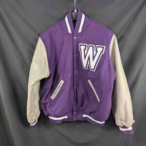 Varsity Purple and Cream Bomber Jacket